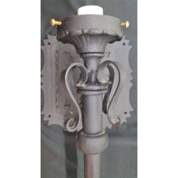 Pair of Very Large Black Cast Iron Wall Sconces #GA4355