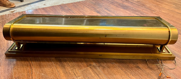 Antique Art Deco Brass Plated & Glass Rod Theater Light Fixture Pair GA20548