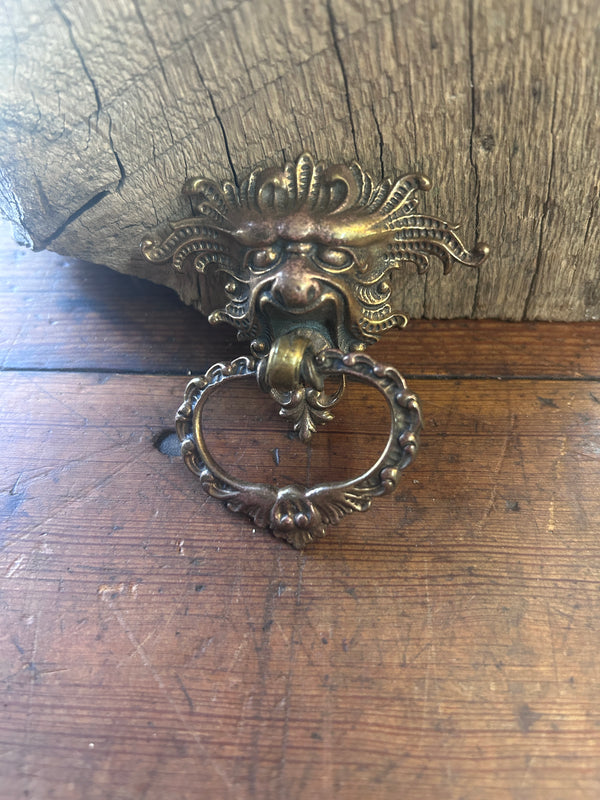 7 Antique Brass Green Man Drawer Pull GS010968