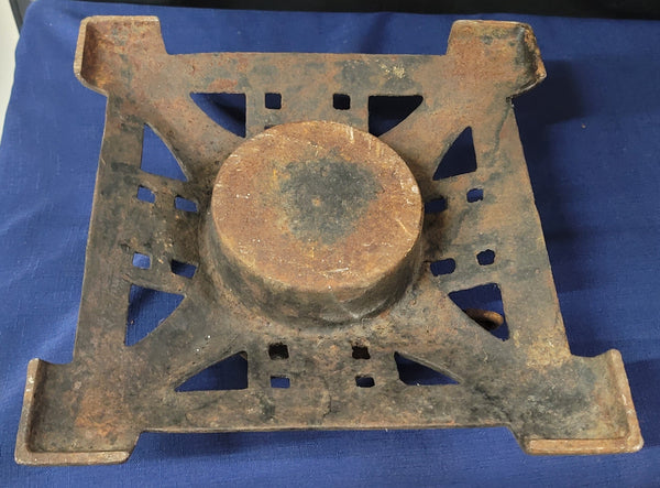 Vintage Art Deco Cast Iron Christmas Tree Stand 13 1/2" Square GS00915