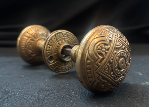 Eastlake Style Brass Door Knob Set GA21549
