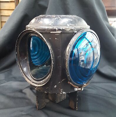 Vintage Dressel Railroad Signal Switch Lantern w/ Blue Lenses GS00751