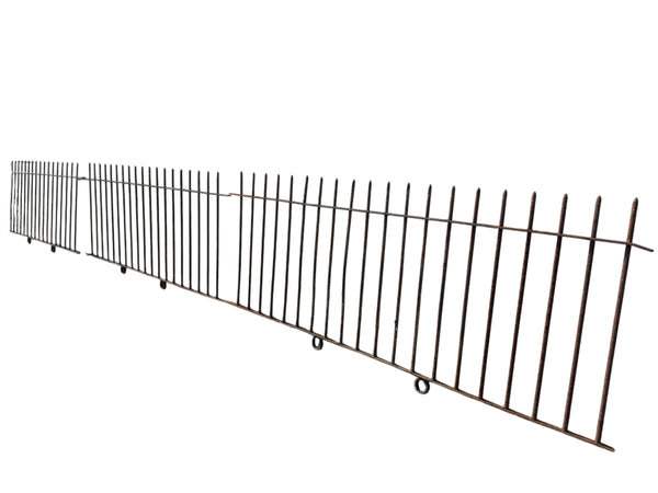 22 Ft of Antique Wrought Iron Picket Fencing GA21006