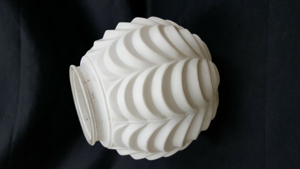 Vintage 6" Round White Glass Drapery Design Lamp Shade Globe GA21119