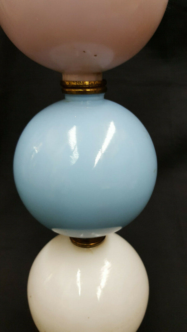 Vintage Art Work w/ Glass Lightening Rod Balls Brass Feet & Top Finial GS00754