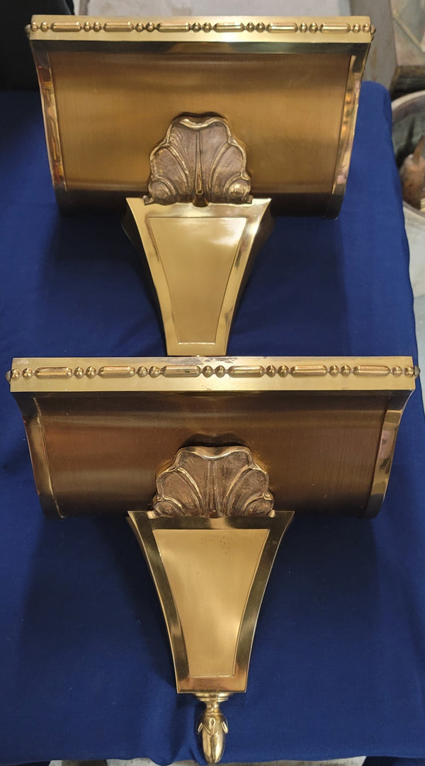 1898 Rambusch NY Art Deco Bronze & Brass 14 1/2" T x 15 3/8" W Sconces GS00889