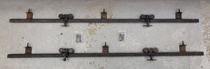 Rare! 2 Complete Pocket Door Hardware Sets w/ Railing Wheels & Screws GS00653