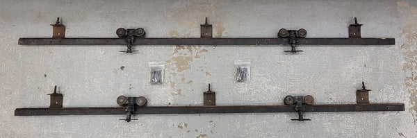 Rare! 2 Complete Pocket Door Hardware Sets w/ Railing Wheels & Screws GS00653