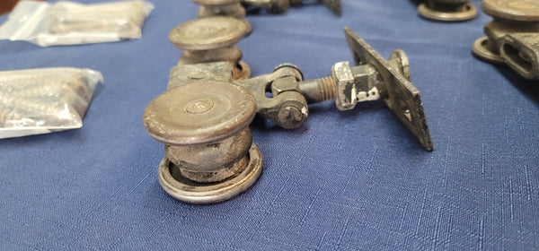 Rare! 2 Complete Pocket Door Hardware Sets w/ Railing Wheels & Screws GS00653