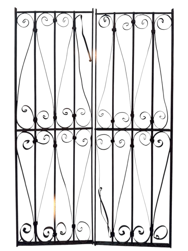 Pair of Antique Wrought Iron 56" Tall Gates GA20640