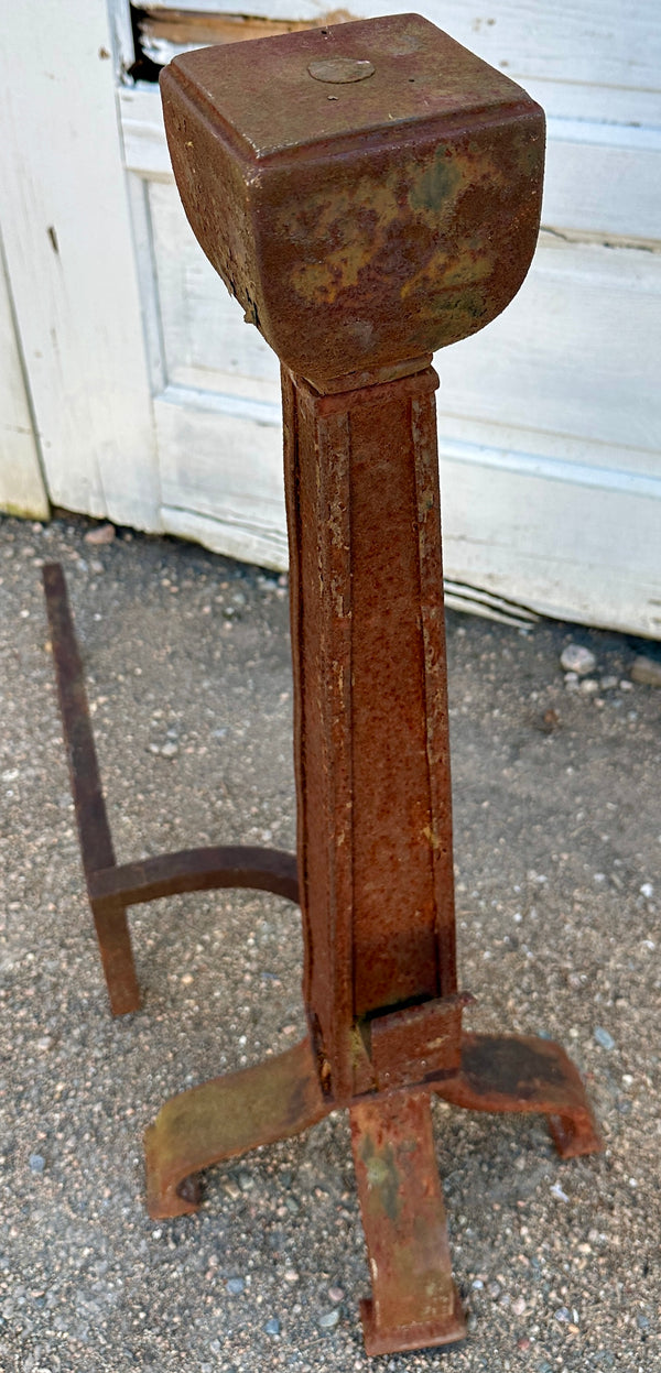 Large Antique Cast Iron Fireplace Andiron Pair GA20527