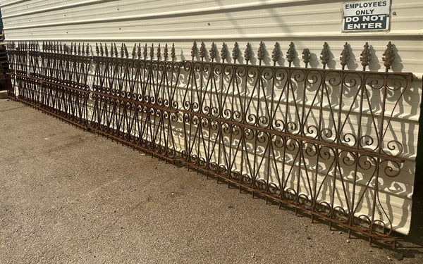 22 Ft of Antique Wrought Iron Fencing GA20809