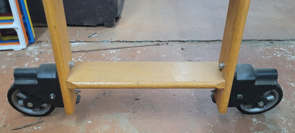 Vintage Cotterman Rolling Wooden "Library" Ladder with Rail & Hardware GS00657