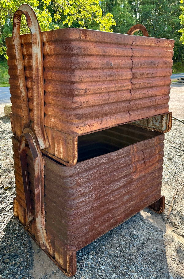 Restored Steel Factory Bins GA20370