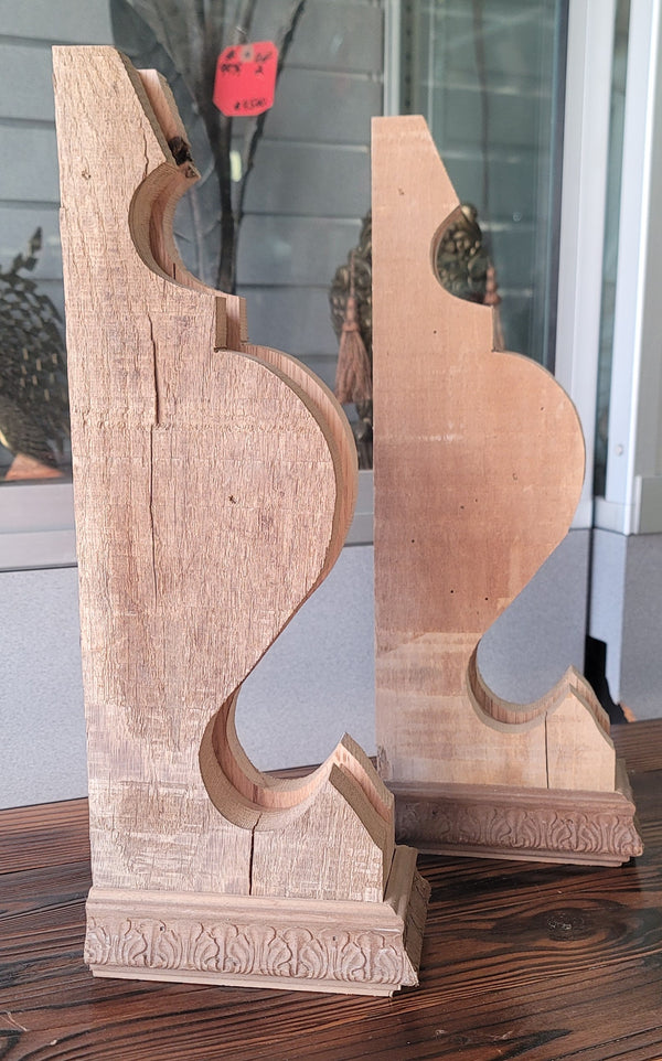 Pair of 3 Layered Wooden Corbels 16 1/2" T x 6 1/4 D x 3 3/4" GS00941