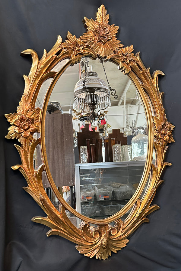 Vintage Regency Gilt Wood Oval Mirror GA20302