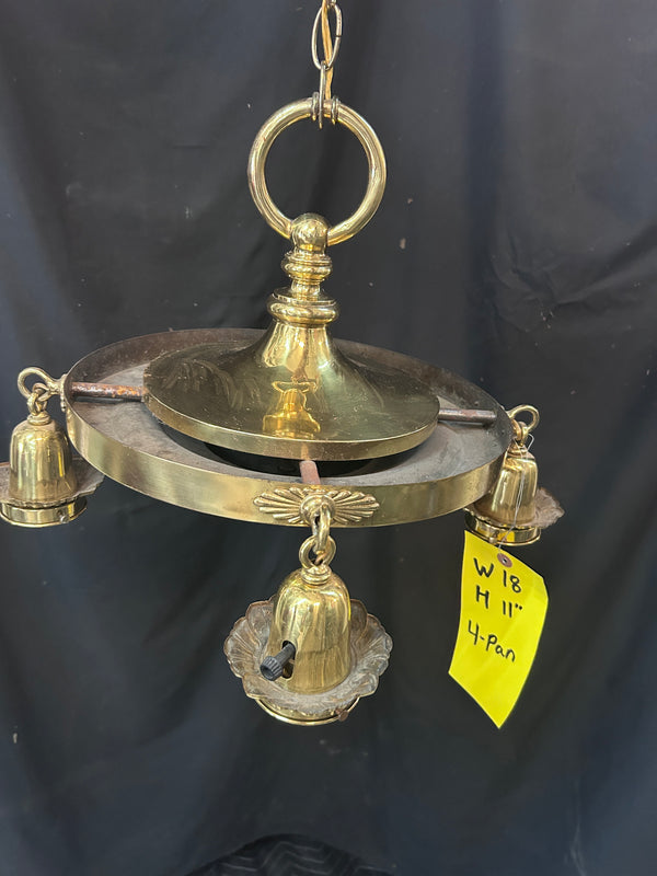 4 Light Antique Brass Chandelier 19"x13" GS010965