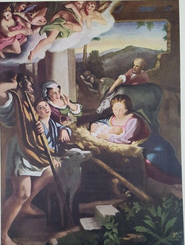 1927 "Holy Night" Correggio Instructor Picture Study Series Painting Owen Pub
