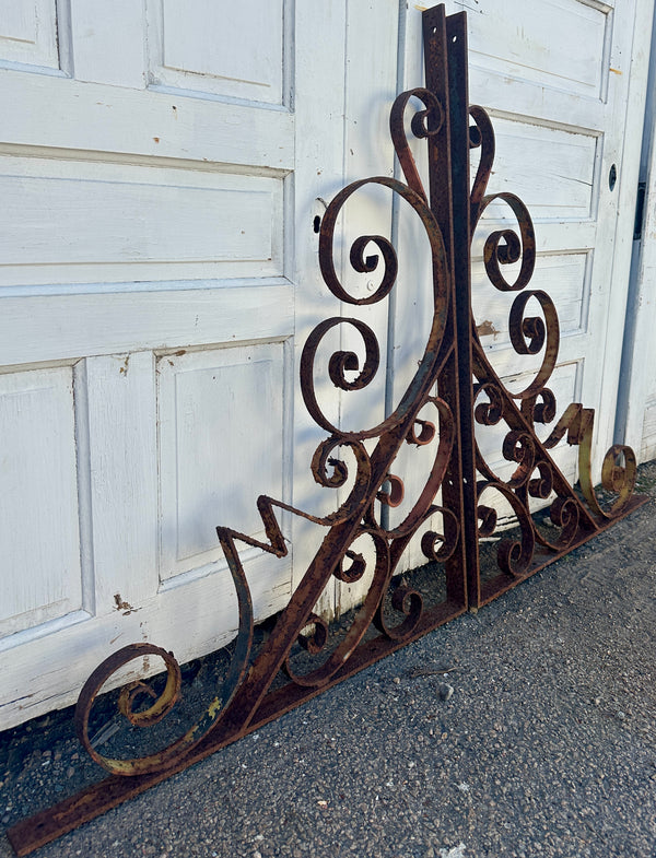 Pair of Hand-Wrought Steel Mezzanine Brackets GA20514