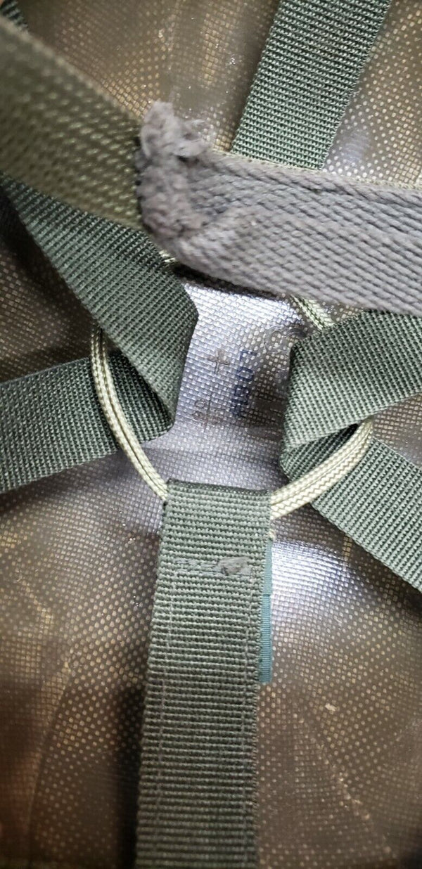 Military Helmet with Woodland Camo Cover and Leather Liner