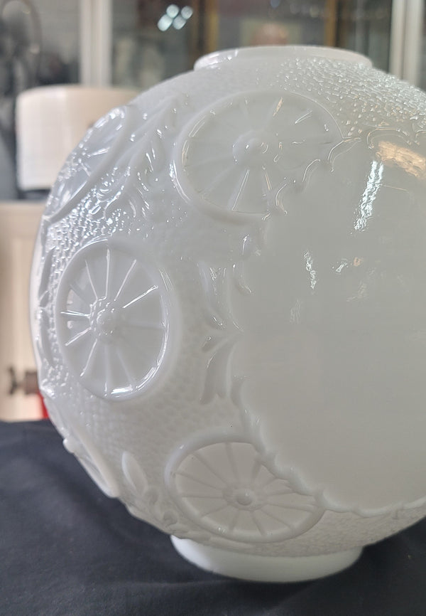 Unique 9 1/2" White Textured Hurricane Globe with 3 7/8" Fitter GS00732