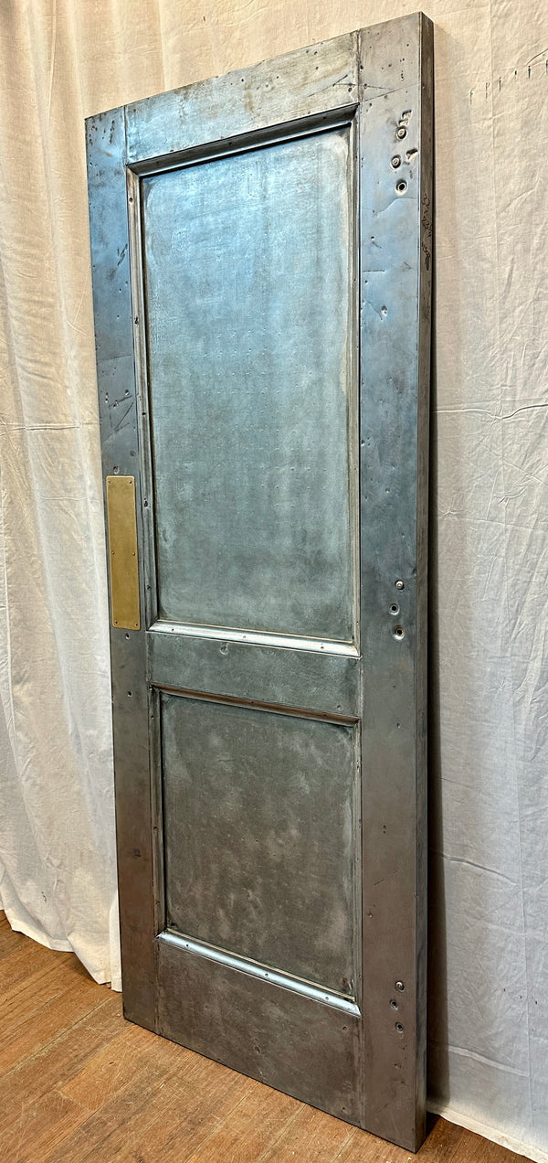2-Panel Galvanized Steel Door w/ Brass Push Plate GA20572