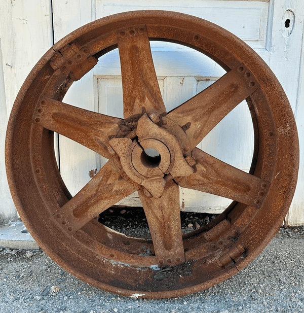 Antique Industrial Salvaged Cast Iron Pulley Wheel GA20893