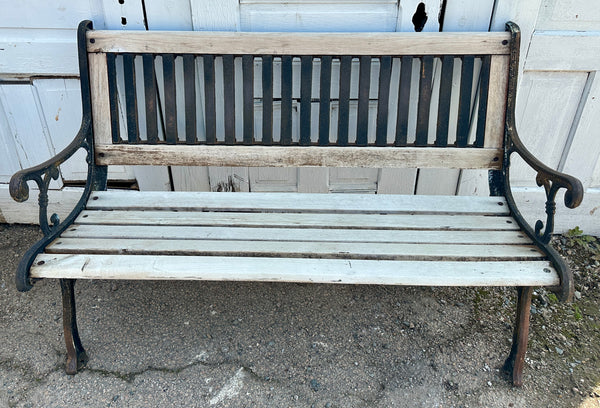 Vintage Cast Iron & Wood Park Benches - 2 Available - GA20854