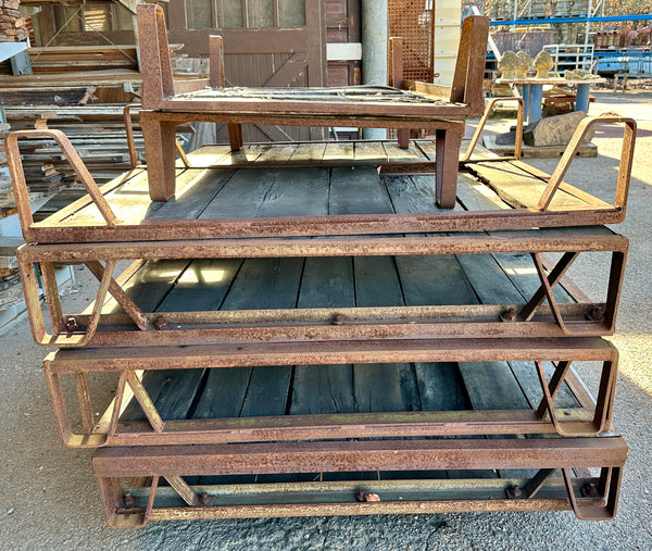 Antique Industrial Cast Iron Pallet w/ Wood Slats - 15 Available GA20528