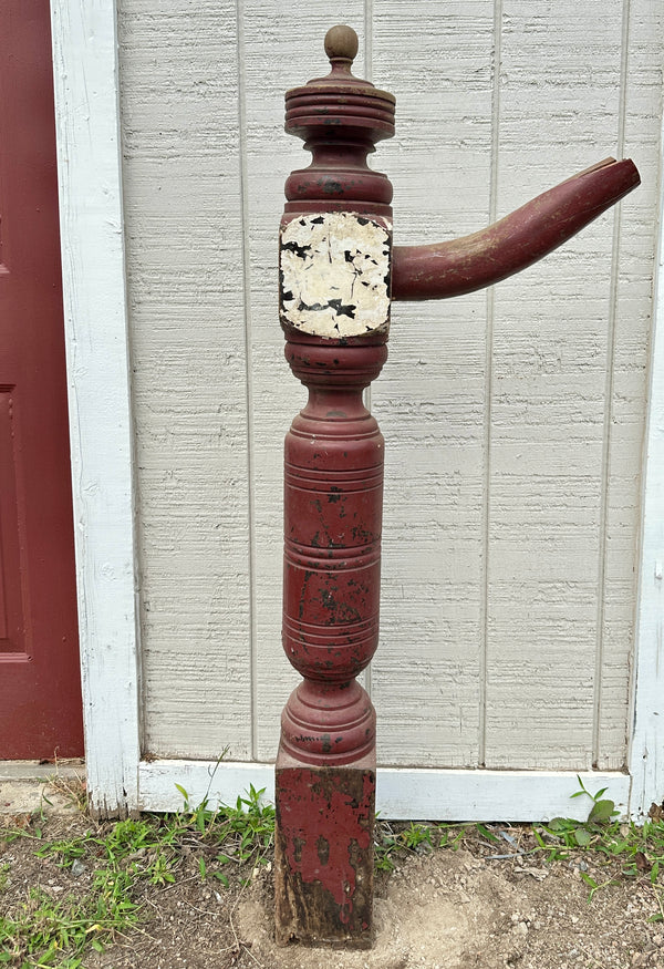 Mahogany Newel Post w/ Grooved Ball Top GA20428