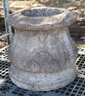 Fluted Concrete Planter w/ Acanthus Trim 21 3/4