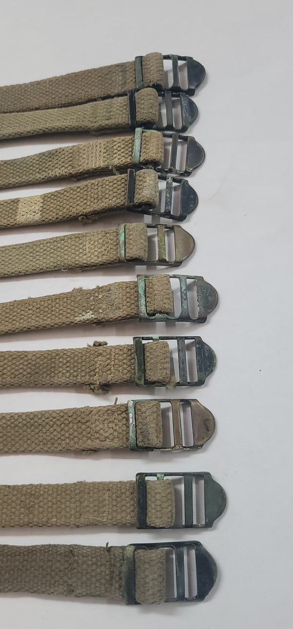 Set Of 10 WWII M1941 Bed Roll Equipment Straps GS00660