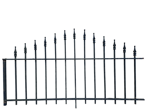 53 Ft of Antique Wrought Iron Fencing w/ Arrow Finials GA21037