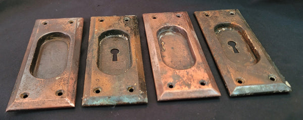 Set of 4 Pocket Door Escutcheon Plates 6" x 2 3/8" GS01061