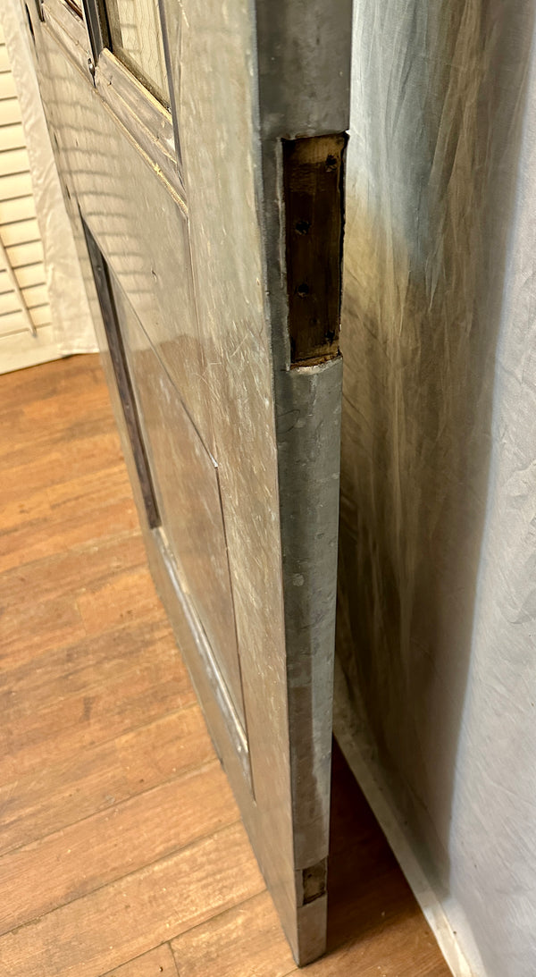 4-Pane 1-Panel Galvanized Steel Door w/ Chicken Wire Glass GA20555