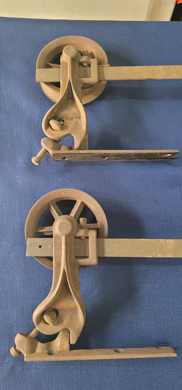 Rare 1880's 2 Sets of Cast Iron Pocket Door Wheel Rollers w/ Screws GS00652