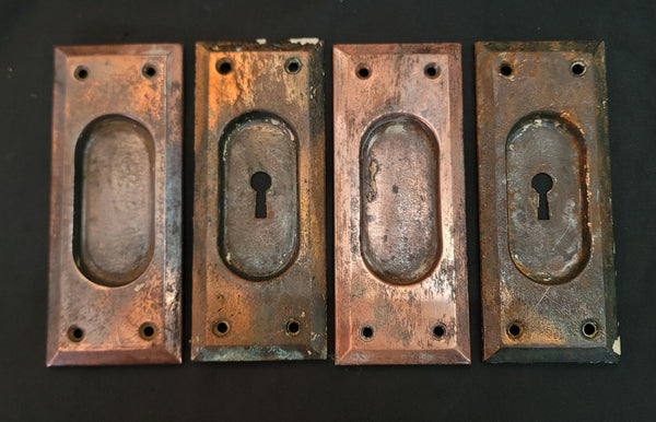 Set of 4 Pocket Door Escutcheon Plates 6" x 2 3/8" GS01061