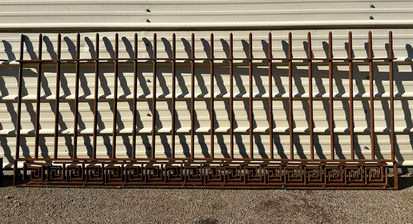20 Feet of Antique Wrought Iron Fencing w/ Greek Key Design GA20788