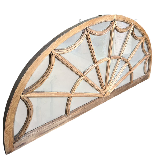 Restored Antique Arched Sunburst Transom Window GA20695