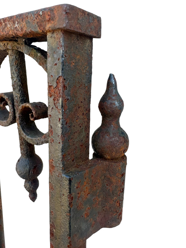 Antique Wrought Iron Victorian Style Garden Gate - 39" W x 39.75" T - GA20972