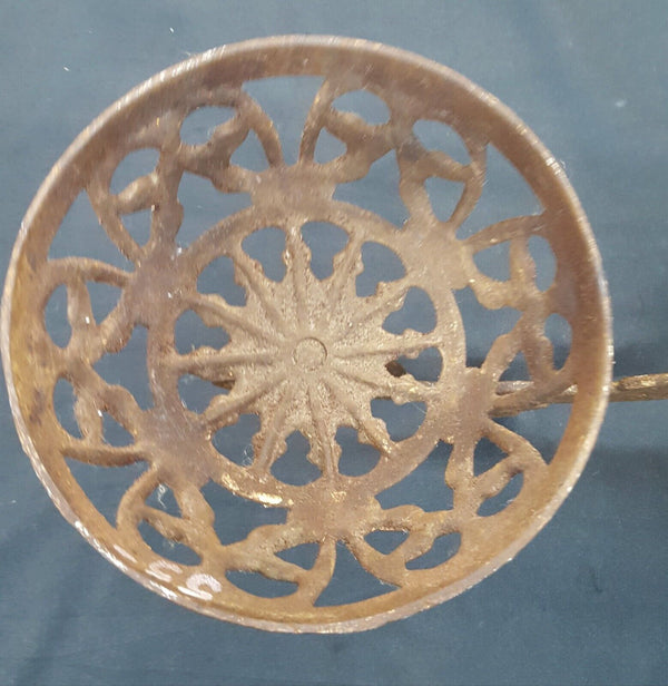Ornate Floral Design Victorian Cast Iron Oil Lamp Sconce with Wall Bracket
