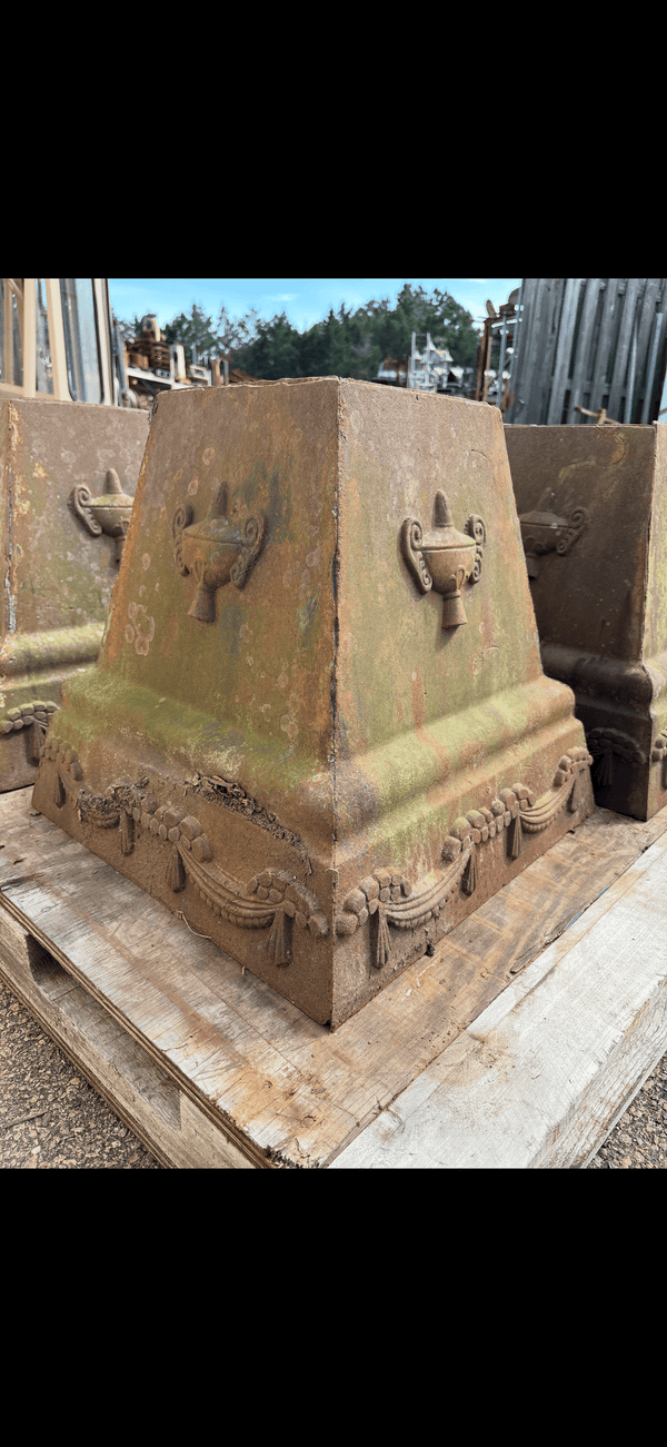 Ornate Cast Iron Urn Bases - 4 Available GA20461