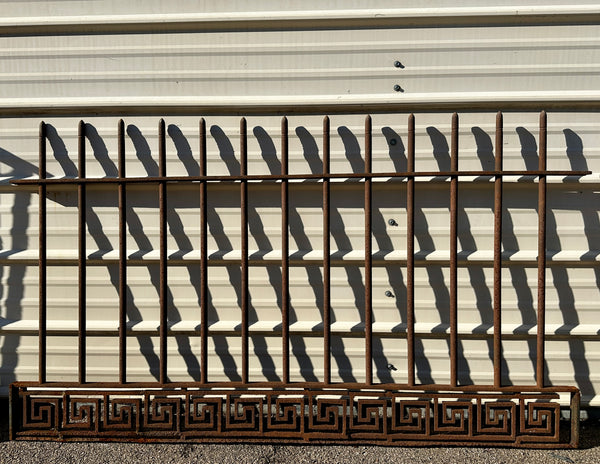 20 Feet of Antique Wrought Iron Fencing w/ Greek Key Design GA20788