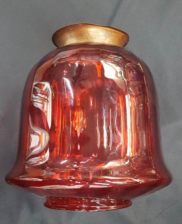 Victorian Cranberry Bell Shaped Glass Hanging Globe 8"x 8" GS00740