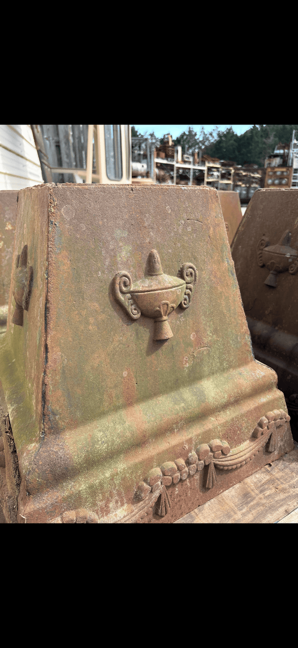 Ornate Cast Iron Urn Bases - 4 Available GA20461
