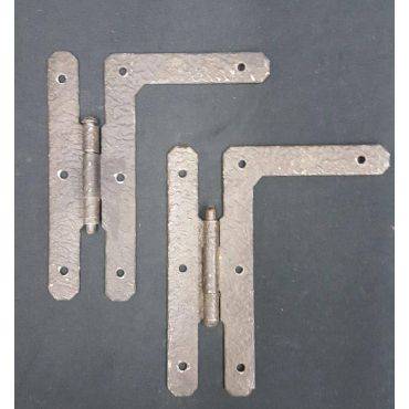 Pair of Hand Hammered H&L Door Hinges GA153