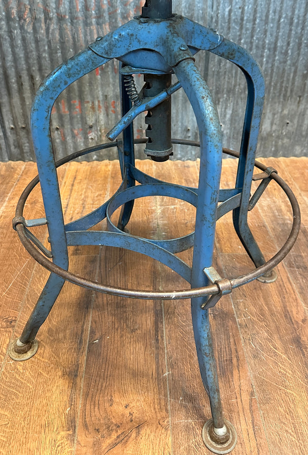 Vintage Toledo Metal Furniture Co. Work Stool w/ Backrest GA20532