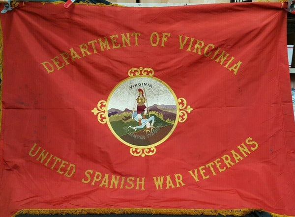 1900's 2 Sided Embroidered Dept. of Virginia United Spanish War Veterans Flag GS00710