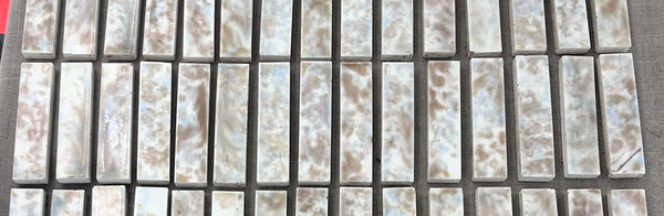 76 Vintage 4"x  1" Mottled Glazed Fireplace Tiles GS010946