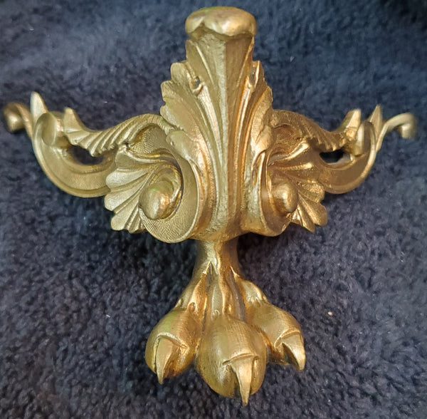 Ornate Solid Brass Claw Foot Furniture Feet w/ Feathers 3 5/8"x 2 5/8" GAM04